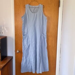Light Blue Sleeveless Maxi Dress